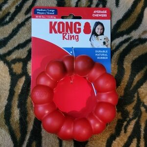 KONG Dental Red Ring Dog Toy Agressive Chewers sz Med New!